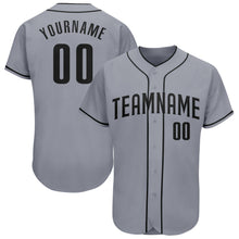 Laden Sie das Bild in den Galerie-Viewer, Custom Gray Black Authentic Baseball Jersey
