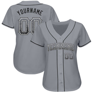 Custom Gray Black-White Authentic Drift Fashion Baseball Jersey