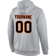 Laden Sie das Bild in den Galerie-Viewer, Custom Stitched Gray Black-Orange Sports Pullover Sweatshirt Hoodie
