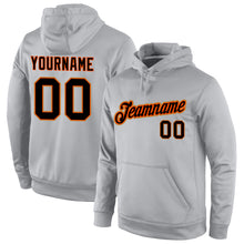 Load image into Gallery viewer, Custom Stitched Gray Black-Orange Sports Pullover Sweatshirt Hoodie
