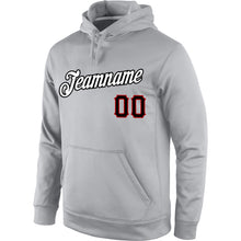 Load image into Gallery viewer, Custom Stitched Gray Black-Red Sports Pullover Sweatshirt Hoodie
