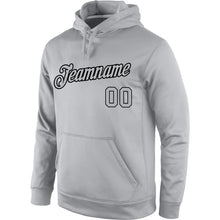 Load image into Gallery viewer, Custom Stitched Gray Gray-Black Sports Pullover Sweatshirt Hoodie
