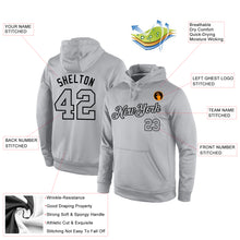 Load image into Gallery viewer, Custom Stitched Gray Gray-Black Sports Pullover Sweatshirt Hoodie
