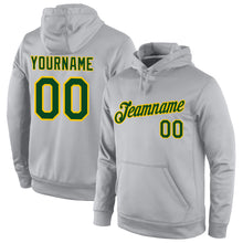 Load image into Gallery viewer, Custom Stitched Gray Green-Gold Sports Pullover Sweatshirt Hoodie
