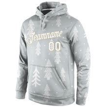 Laden Sie das Bild in den Galerie-Viewer, Custom Stitched Gray White-Old Gold Christmas 3D Sports Pullover Sweatshirt Hoodie
