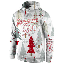 Laden Sie das Bild in den Galerie-Viewer, Custom Stitched Gray White-Red Christmas 3D Sports Pullover Sweatshirt Hoodie
