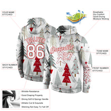 Laden Sie das Bild in den Galerie-Viewer, Custom Stitched Gray White-Red Christmas 3D Sports Pullover Sweatshirt Hoodie
