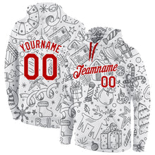 Load image into Gallery viewer, Custom Stitched White Red-White Christmas 3D Sports Pullover Sweatshirt Hoodie
