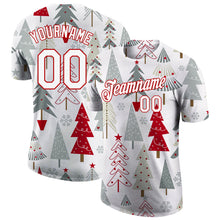 Load image into Gallery viewer, Custom Gray White-Red Christmas 3D Performance T-Shirt
