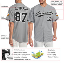 Laden Sie das Bild in den Galerie-Viewer, Custom Gray Black-White Authentic Baseball Jersey
