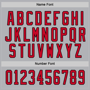 Custom Gray Red-Black Hockey Jersey