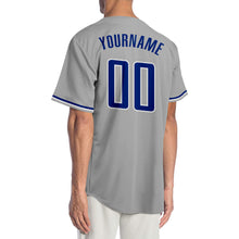 Laden Sie das Bild in den Galerie-Viewer, Custom Gray Royal-White Authentic Baseball Jersey
