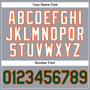 Custom Gray Green-Orange Authentic Baseball Jersey