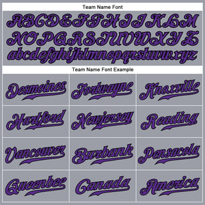 Custom Gray Purple-Black Authentic Baseball Jersey