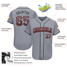 Load image into Gallery viewer, Custom Gray Black-Red Authentic Drift Fashion Baseball Jersey
