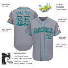 Load image into Gallery viewer, Custom Gray Teal-Black Authentic Drift Fashion Baseball Jersey
