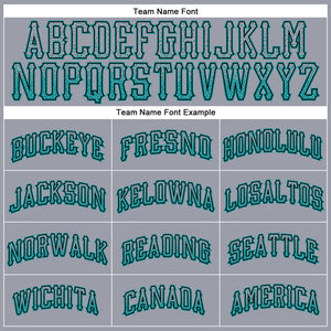 Custom Gray Teal-Black Authentic Drift Fashion Baseball Jersey