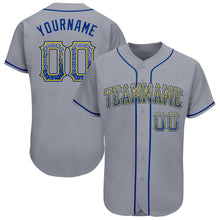 Load image into Gallery viewer, Custom Gray Royal-Gold Authentic Drift Fashion Baseball Jersey

