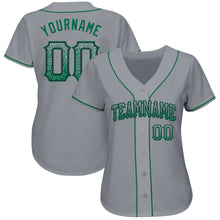 Load image into Gallery viewer, Custom Gray Kelly Green-Black Authentic Drift Fashion Baseball Jersey
