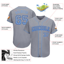 Load image into Gallery viewer, Custom Gray Light Blue-Royal Authentic Drift Fashion Baseball Jersey
