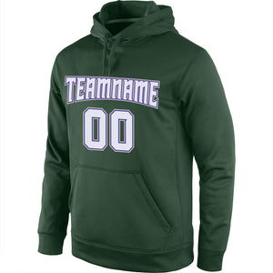 Custom Stitched Green White-Purple Sports Pullover Sweatshirt Hoodie