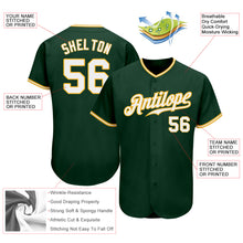 Load image into Gallery viewer, Custom Green White-Gold Authentic Baseball Jersey
