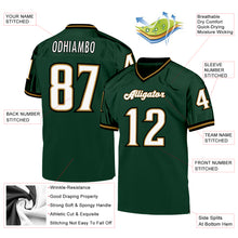 Load image into Gallery viewer, Custom Green White-Old Gold Mesh Authentic Throwback Football Jersey
