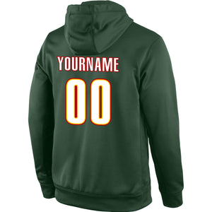 Custom Stitched Green White-Red Sports Pullover Sweatshirt Hoodie