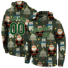 Laden Sie das Bild in den Galerie-Viewer, Custom Stitched Green Green-Cream Christmas 3D Sports Pullover Sweatshirt Hoodie

