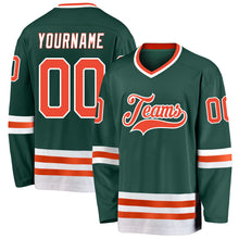 Laden Sie das Bild in den Galerie-Viewer, Custom Green Orange-White Hockey Jersey
