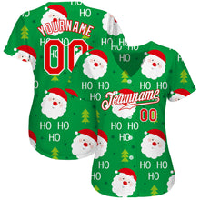 Laden Sie das Bild in den Galerie-Viewer, Custom Green Red-White Christmas 3D Authentic Baseball Jersey

