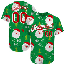 Laden Sie das Bild in den Galerie-Viewer, Custom Green Red-White Christmas 3D Authentic Baseball Jersey
