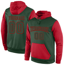 Load image into Gallery viewer, Custom Stitched Green Green-Red Sports Pullover Sweatshirt Hoodie
