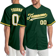 Laden Sie das Bild in den Galerie-Viewer, Custom Green White-Gold Authentic Baseball Jersey
