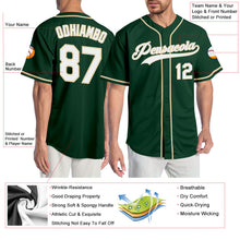 Laden Sie das Bild in den Galerie-Viewer, Custom Green White-Cream Authentic Baseball Jersey
