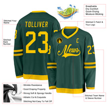 Laden Sie das Bild in den Galerie-Viewer, Custom Green Gold Hockey Jersey

