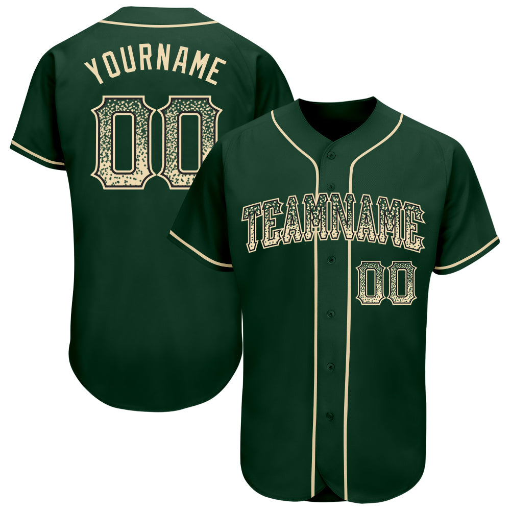 Custom Green Cream-Black Authentic Drift Fashion Baseball Jersey