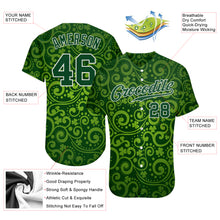 Load image into Gallery viewer, Custom Green Green-White 3D Pattern Design Authentic St. Patrick&#39;s Day Baseball Jersey
