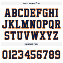 Load image into Gallery viewer, Custom White Navy-Orange Baseball Jersey
