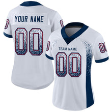 Load image into Gallery viewer, Custom White Navy-Red Mesh Drift Fashion Football Jersey
