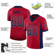 Load image into Gallery viewer, Custom Red Navy-White Mesh Drift Fashion Football Jersey
