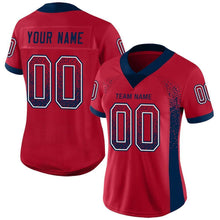 Load image into Gallery viewer, Custom Red Navy-White Mesh Drift Fashion Football Jersey
