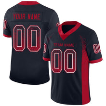 Load image into Gallery viewer, Custom Navy Red-White Mesh Drift Fashion Football Jersey
