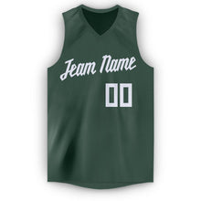 Charger l&#39;image dans la galerie, Custom Hunter Green White V-Neck Basketball Jersey
