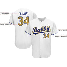 Laden Sie das Bild in den Galerie-Viewer, Custom White Old Gold-Royal Baseball Jersey
