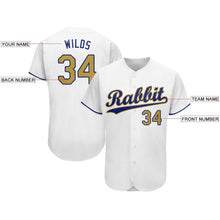 Load image into Gallery viewer, Custom White Old Gold-Royal Baseball Jersey

