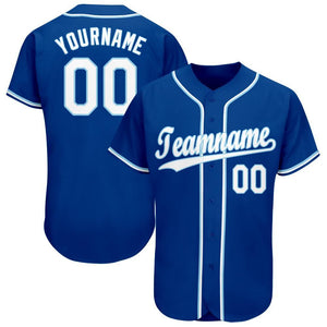 Custom Royal White-Light Blue Baseball Jersey