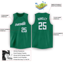 Load image into Gallery viewer, Custom Kelly Green White Round Neck Basketball Jersey
