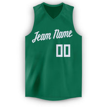 Load image into Gallery viewer, Custom Kelly Green White V-Neck Basketball Jersey

