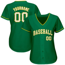 Load image into Gallery viewer, Custom Kelly Green White-Gold Authentic Baseball Jersey
